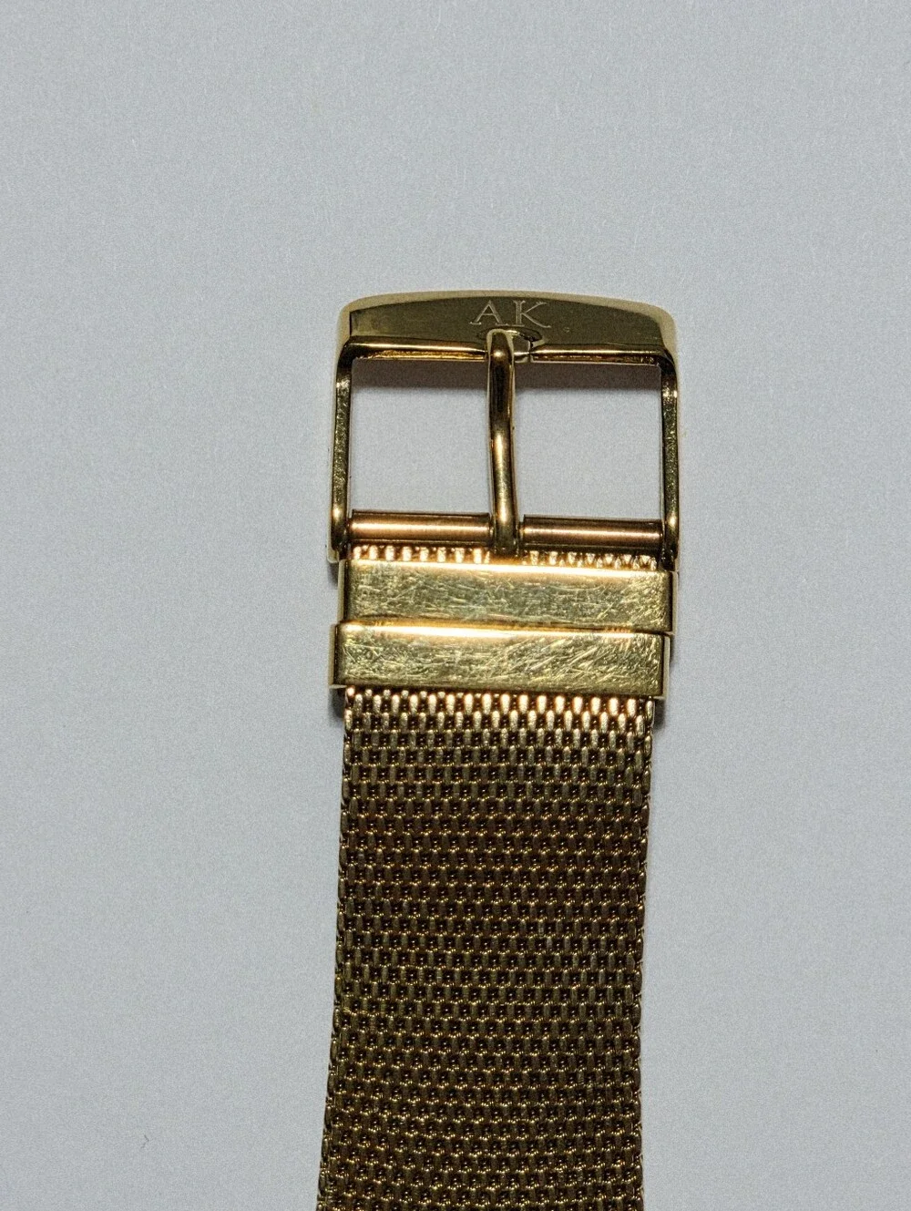 Anne Klein Gold Tone Mesh Band Quartz Watch Roman Numerals Used